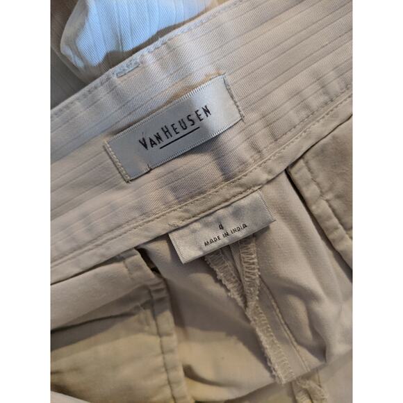 VAN HEUSEN WOMENS COTTON CAPRIS PANTS SIZE 4 SIDE ZIPPER - WIDE LEG - Picture 7 of 8